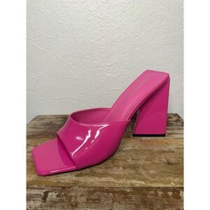 Lemonade Women's 11 Barbie Pink Chunky Block Mule Heels 90s Y2K